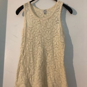 My Ruum White Lace Tank Top
